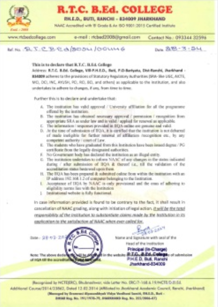 Statement Compliance