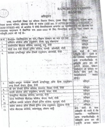 Ranchi University Approval